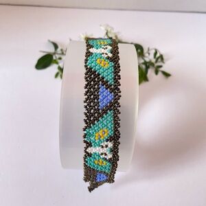 Handcrafted Beaded Bracelet with Turquoise and multicolor Accents